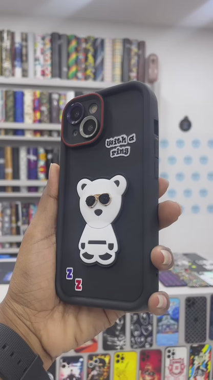 Cartoon Printed Fancy Case with Camera Protection for iPhone