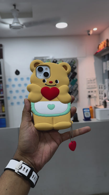 Fancy Soft Silicone Bear Case for iPhone 15 Series