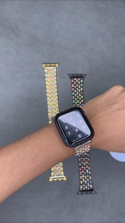 Rainbow Diamond Studded Apple Watch Strap for 38 / 40 / 41 mm