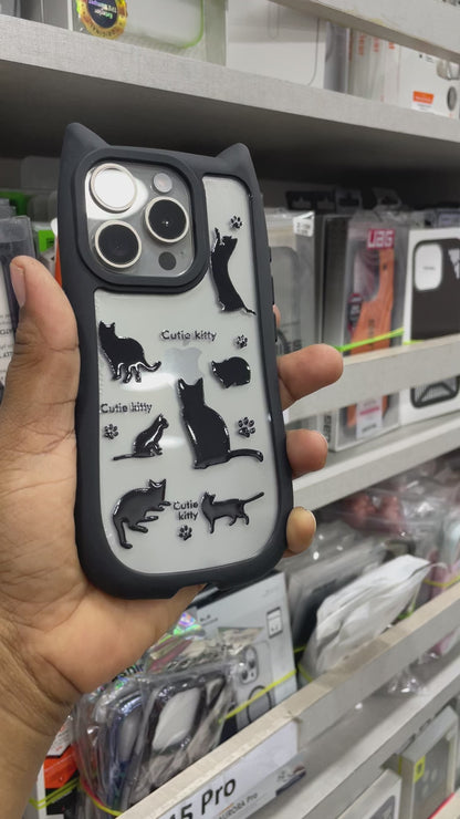 Embossed Silicone Kitty Case for iPhone