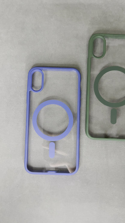Transparent MagSafe Color Border Case for X / XS