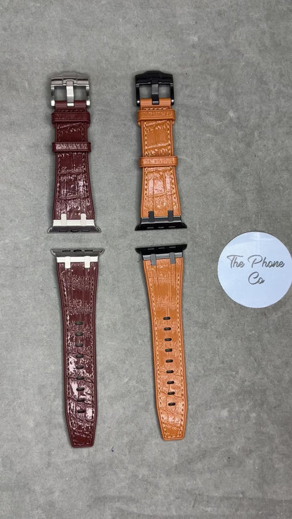Leather Stitched Apple Watch Strap for 42 / 44 / 45 / 49 mm