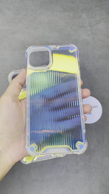 Holographic Nebula Stripes Case for iPhone 14 Pro